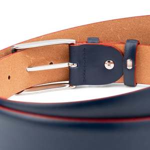 Ceinture décontractée pour homme en cuir de vachette RAHRAJ ENTERPRISES, boucle ardillon tête de mort en alliage, largeur 3,5 cm, longueur 110 cm, durable et robuste - Product Image 3