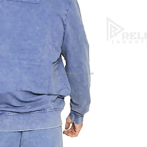 New Heavyweight Crop Cut Big Hoodie Suit Custom 3D Puff Print Screen Print 100% Cotton Color sólido Cropped Hoodies para hombres - Product Image 5