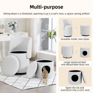 Elegante Taburete Giratorio 360 Grados Tapizado con Almacenamiento Integrado para Dormitorio, Comedor y Tocadores de Maquillaje, con Asiento Acolchado Suave - Product Image 2