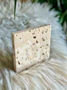 Juego de Posavasos de Mármol Travertino Hechos a Mano, Cuadrados, de Piedra Natural, para Decoración del Hogar - Product Image 6