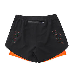 Oem High Quality Quick Dry Double <b>Layer</b> Men's Running Shorts With Pocket Breathable Summer Sports Short Orange Trim Shorts Men's - Product Image 6