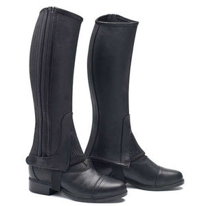 Custom Premium Genuine Leather Equestrian Horse Riding <b>Half</b> <b>Chaps</b> QASWA SPORTS Zipper Closure Custom Logo Unisex Men Women - Product Image 4