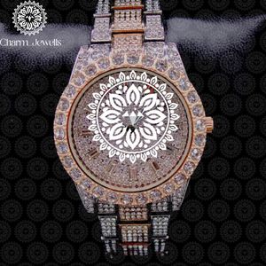 Montre de luxe Charm Jewells en acier inoxydable, boîtier de 40 mm, mouvement mécanique analogique, verre saphir, bouton poussoir, fermoir caché, 10 bars - Product Image 2