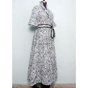 ชุดเดรสยาวผ้าฝ้ายแท้ 100% สำหรับผู้หญิง ลายพิมพ์ดอกไม้แบบอินเดีย ทำมือ แขนยาว น่ารัก สวมใส่สบาย เหมาะสำหรับใส่กลางคืน ชุด 2 ชิ้น - Product Image 5