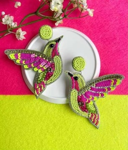 ICE CREAM Vintage Ethnic Style Floral Seed Beads Tassel Earrings Bohemian Colorful Handmade Beaded - Product Image 6