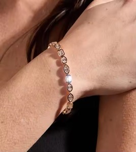 New Elegant Vintage Design Multi Shape Moissanite Diamond <b>Bracelet</b> Unisex Gold Plated at Reasonable Price For Export - Product Image 4