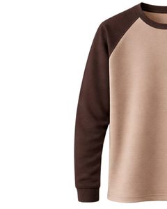 Camiseta de Manga Larga Raglán Personalizada para Hombre, Cuello Redondo, Algodón y Poliéster, Estilo Casual con Mangas en Contraste, Tipo Béisbol, Suministro OEM - Product Image 3