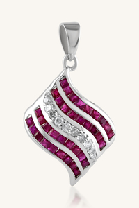 จี้เพชรและทับทิมเงินแท้ 92.5 KLSP-50284 - Product Image 3