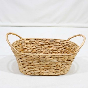 Natural Rattan Picnic <b>Storage</b> <b>Basket</b> <b>Rectangle</b> With Handles Rustic Multi-Purpose Organizer - Product Image 6