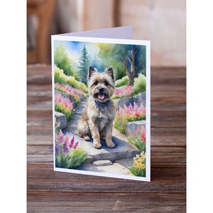 Whimsical Cairn Terrier Spring Path A7 Tarjetas de felicitación Paquete de 8 tarjetas de notas en blanco con sobres Tamaño 5x7 - Product Image 2