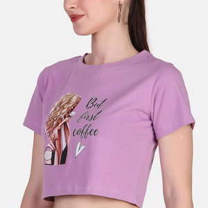 T-shirt court personnalisé pour femme, style streetwear, respirant, 100 % coton, anti-plis, collection 2026 - Product Image 2