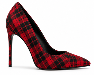 Fashion Women High Quality Tartan Stiletto Heels | <b>Pointed</b> Toe Plaid Pumps | Wholesale Ladies High Heels - Product Image 2