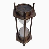 Sablier décoratif vintage de table avec boussole intégrée, articles nautiques, objets d'art et de collection en laiton Santimer, prix abordable