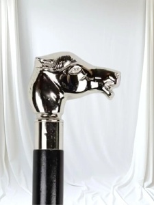 Brass Horse Slim Handle Walking Stick |Minimal Vintage Designer Walking Cane | Elegant Gentleman Gift - Product Image 3