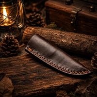 Couteau de chasse artisanal en acier Damas de qualité industrielle, à lame fixe de 8 pouces, avec manche en bois, pour la survie en extérieur