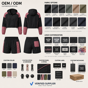 Ensemble veste et short décontracté pour femme, coupe ample, pour l'extérieur, en tissu Ripstop coupe-vent, fabrication OEM ODM, fabricant de vêtements - Product Image 5
