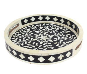 Bandeja de Servir con Incrustaciones de Hueso, Diseño Art Deco, Elegante Bandeja Decorativa para Regalos de Ramadán - Product Image 5