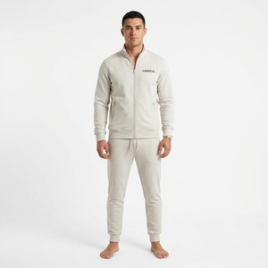 Hawk Eye Sports <b>Men's</b> Slim Fabric Fleece 300g Winter <b>Pullover</b> Hoodie Full-Length Button-Up Tracksuit Set Breathable - Product Image 1