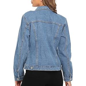 Respirant extérieur véritable DENIM veste Streetwear en gros classique Denim manteau femmes basique veste à manches longues veste pour les femmes - Product Image 2
