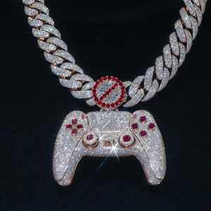 Hip Hop Iced <b>Gamepad</b> Pendant 925 Silver VVS Moissanite Gaming Controller Charm Necklace Bling Jewelry – Luxira Export - Product Image 1