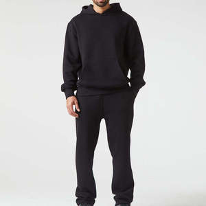 Conjunto Deportivo Informal Unisex con Sudadera con Capucha Gris y Pantalones Deportivos, Color Sólido, Manga Larga, Algodón Ligero, Otoño, Talla Grande - Product Image 3