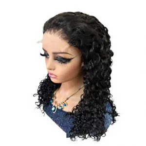 Peluca de Cabello Humano Virgen Ondulado Profundo al por Mayor, sin Pegamento, con Encaje Frontal Invisible HD, Reflejos Rubio Miel y Marrón - Product Image 4