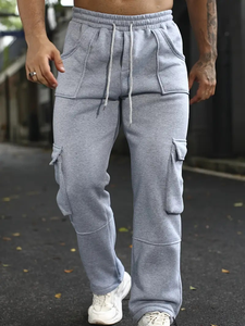 Pantalones Cargo deportivos de Color sólido para hombre, pantalones informales elegantes para exteriores con cordones, venta al por mayor, patrón en línea hecho en Bangladesh - Product Image 3