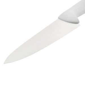 Cuchillos de Cocina con Hoja Dentada y Mango Blanco, con Protector de Dedos Contorneado y Hoja Cónica Plateada para Cortar y Preparar Alimentos - Product Image 2