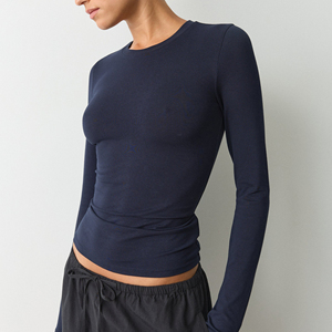 Haut de sport premium pour femme à manches longues, respirant, séchage rapide, pour entraînement, course, yoga, gym, vêtements de sport, logo personnalisé, OEM - Product Image 3