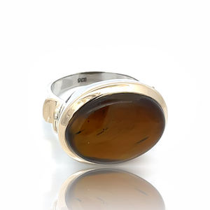 Anillo de Plata de Ley 925 con Ojo de Tigre Natural Hecho a Mano para Hombre, Chapado en Oro, para Bodas y Fiestas, de Silver Mountain - Product Image 4