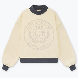 Sweat-shirt en coton épais à col montant, coupe oversize, unisexe, streetwear, sweat à capuche pour femme, logo brodé, impression en relief, pull d'hiver - Product Image 2