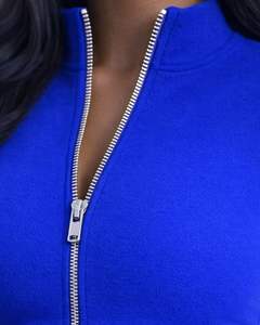 <b>Royal</b> <b>Blue</b> Women Two Piece Yoga Set Zip <b>Crop</b> <b>Top</b> And High Waist Flared Pants Stretch Fitness Gym Wear Custom Manufacturer OEMPro - Product Image 3