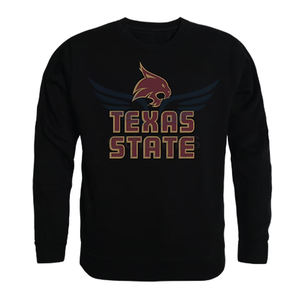 Texas State Bobcats <b>Black</b> Crewneck <b>Sweatshirt</b> Unisex College Team Logo Pullover Premium Fleece Casual Wear - Product Image 1