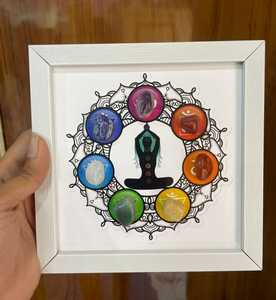 NOBLESTONE GEMS Art mural en cristal 7 chakras, design mandala, pierres colorées pour décoration, pour la fête des mères, la Saint-Valentin - Product Image 2