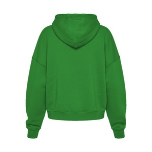 Sweat à capuche en coton vert épais, coupe oversize à épaules tombantes, style streetwear, personnalisable, décontracté pour homme, en molleton - Product Image 2