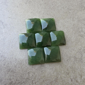 Cabujón Cuadrado de Jade Nefrita Natural, Piedra Preciosa Calibrada con Reverso Plano, para la Fabricación de Joyas - Product Image 6
