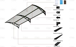 <span class=keywords><strong>Auvent</strong></span> de porte en polycarbonate avec support en aluminium pour balcon - Product Image 3