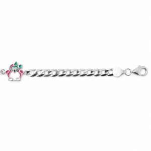 925 Sterling Silver ID Anklet with Unicorn Charm High Polish Color Enamel Cute <b>Animal</b> Style Personalized Jewelry for Girls Kids - Product Image 4