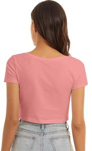 Beazer Sports Casual Women <b>Crop</b> <b>Top</b> T-shirt High Quality Nylon/Cotton Anti-Wrinkle Custom Logo/Colors Hot Selling Cheap Price - Product Image 2