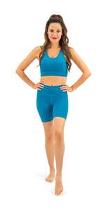 Shorts Activewear Femme Taille Basse à Imprimé Floral en Coton et Spandex Tricoté avec Cordon de Serrage Séchage Rapide Coupe Classique - Product Image 3