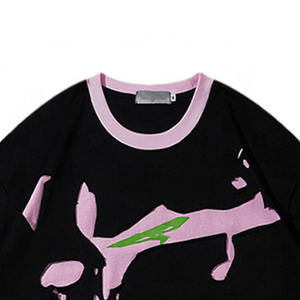 Camiseta Personalizada con Bordado Desgastado, Sudadera de Manga Larga Extra Grande, Camisetas de Doble Capa con Pedrería para Hombre - Product Image 1
