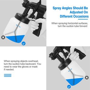 Pistolet pulvérisateur HVLP 650W 800ML/Min avec 3 modes de pulvérisation et pistolet à moteur pour apprêt à l'huile et à l'eau - Product Image 4