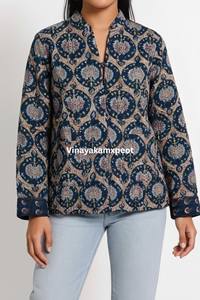 Manteau matelassé en coton fait main style bohème, brodé à motif floral, pour femme, collection hiver 2026, prix usine, vente chaude - Product Image 3