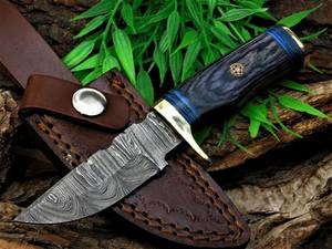 Cuchillo de Caza de Acero de Damasco Hecho a Mano de Grado OEM DIY con Funda de Cuero, Personalizable, para Supervivencia al Aire Libre y Camping, Cuchillo de Hoja Fija - Product Image 6
