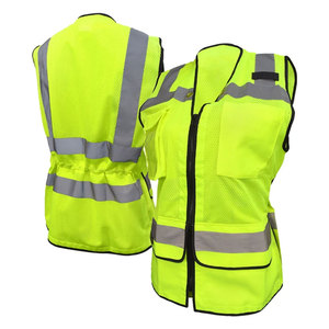 Security Construction Working Wear Reflective High Visibility Waterproof Safety Multi Pocket <b>Worker</b> Vest 2026 - Product Image 1
