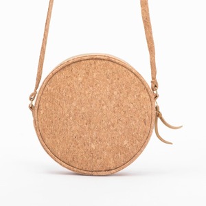 Sac bandoulière mini rond imperméable en cuir marron naturel épais - Product Image 2