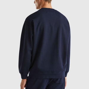 Sudadera Personalizada para Hombre, Cuello Redondo, Color Azul Marino, Corte Regular, Logotipo Estampado en la Parte Delantera, Estilo Casual para Otoño, 100% Algodón Tejido - Product Image 6