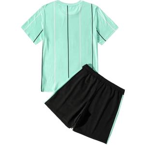 Conjunto de camiseta y pantalón corto con estampado a rayas para hombre, chándal personalizado Unisex, ropa de calle de dos piezas, OEM - Product Image 6