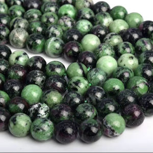 ลูกปัดพลอยทับทิมโซไซต์ธรรมชาติแท้ สีเขียวดำ ทรงกลม สำหรับทำเครื่องประดับ สร้อยข้อมือ สร้อยคอ - Product Image 3