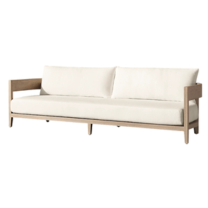 Premium Outdoor <b>Sofa</b> Solid Teak Frame Two-Seater <b>Waterproof</b> Cushion Contemporary Patio Lounge Couch Luxury Garden Furniture - Product Image 2